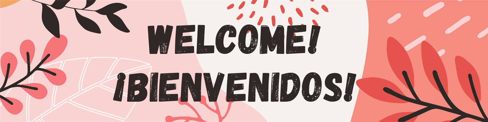 welcome with a floral background